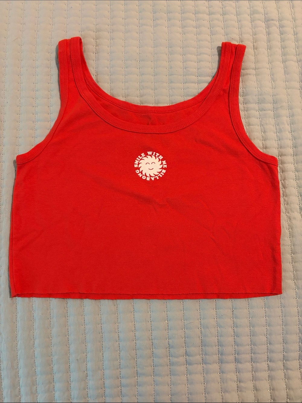 Billabong Orange Crop Tank with Sun Graphic